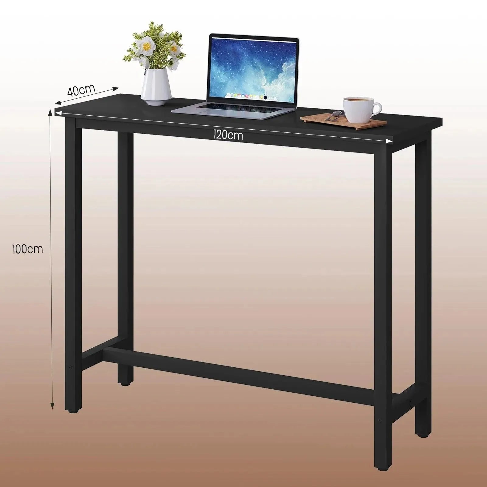 Feronza™ Keuken Bar Tafel 120x40x100cm met Voetsteun en Stalen Poten voor Eetkamer en Woonkamer - Feronza
